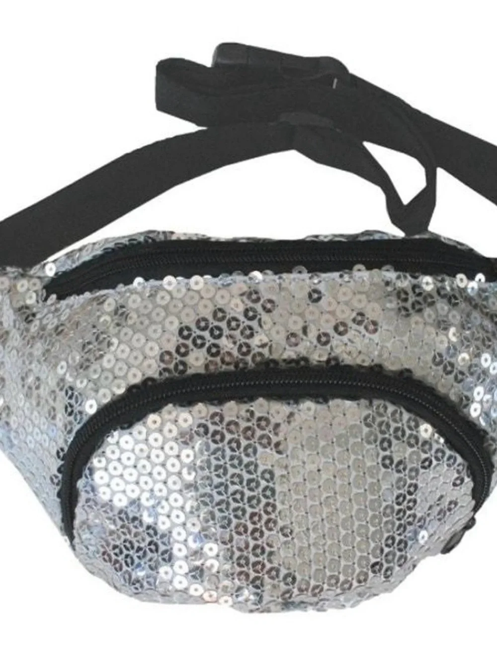 Tipsy Elves Extreme 80’s Retro Vibe Unisex Silver Sequin Fanny Pack NIP